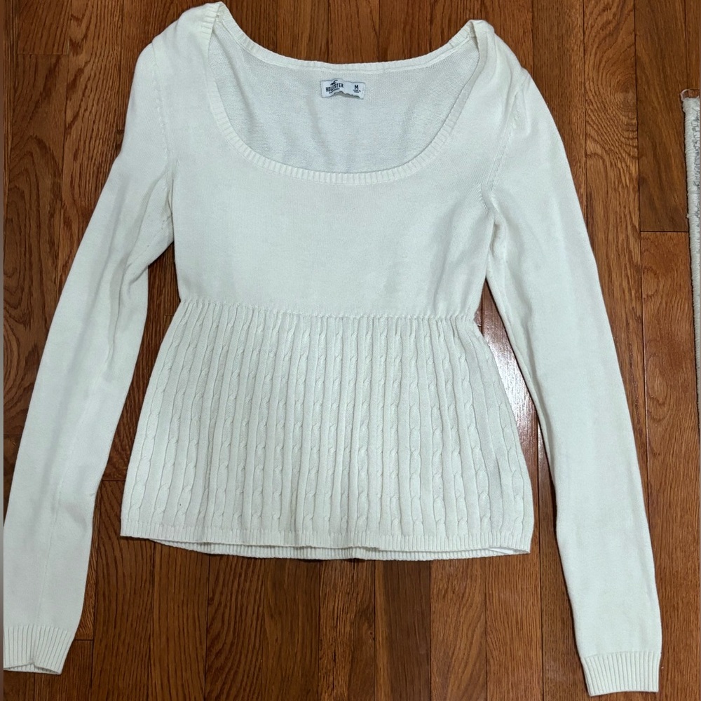 Hollister white sweater